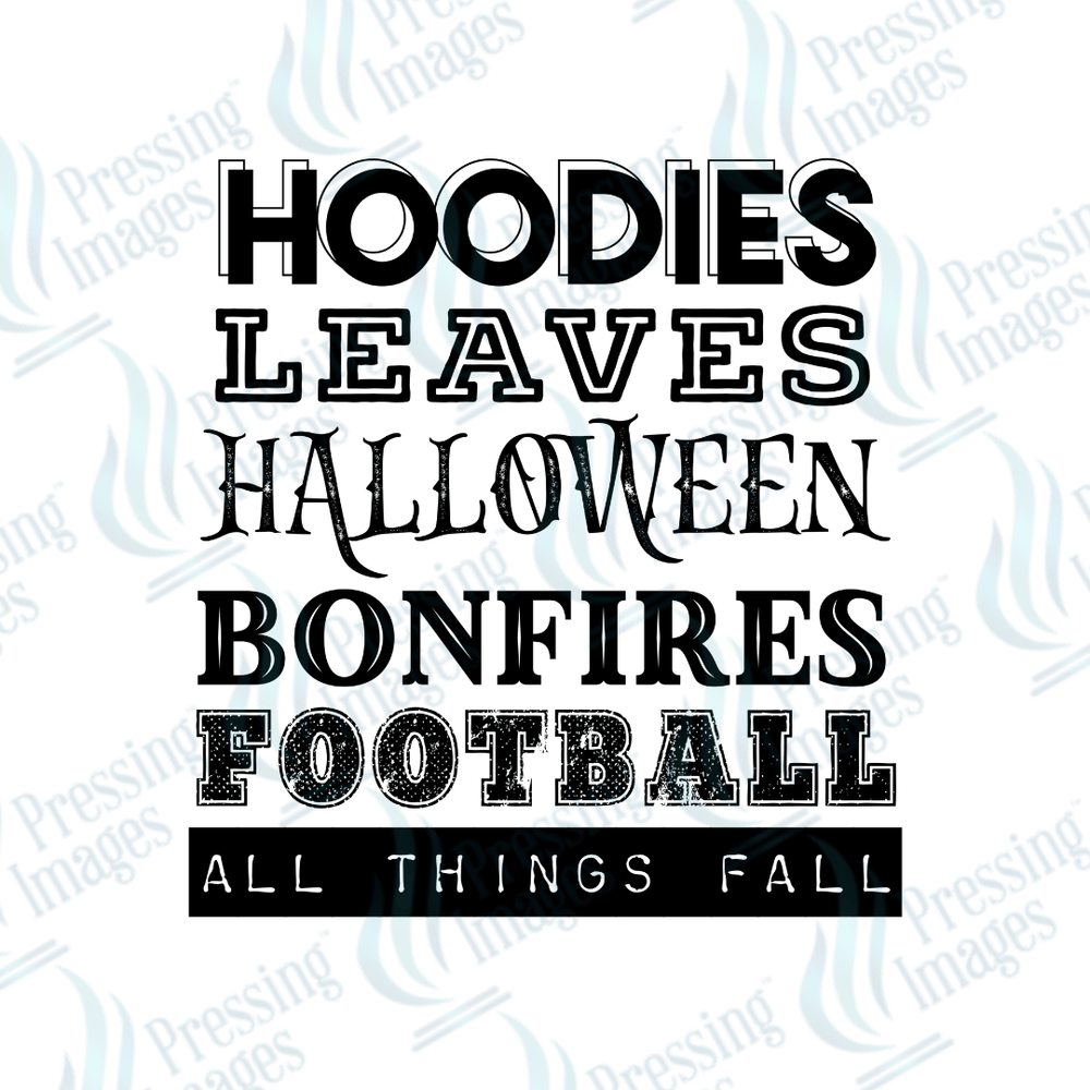 DTF 2978 Hoodies leaves halloween - Pressing Images