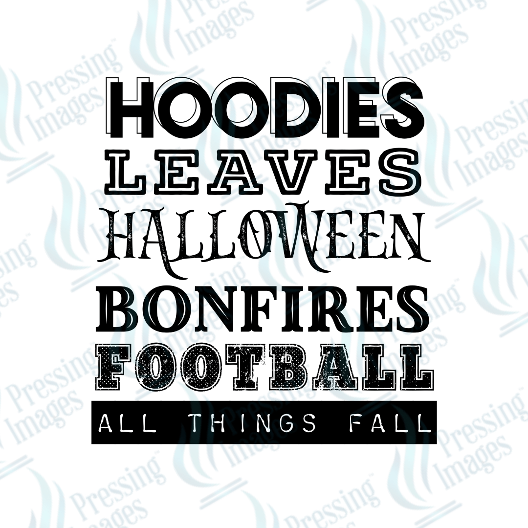 DTF 2978 Hoodies leaves halloween - Pressing Images