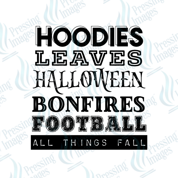 DTF 2978 Hoodies leaves halloween - Pressing Images
