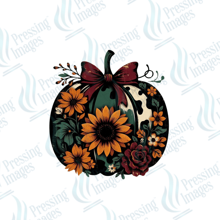DTF 3016 Rustic floral pumpkin - Pressing Images