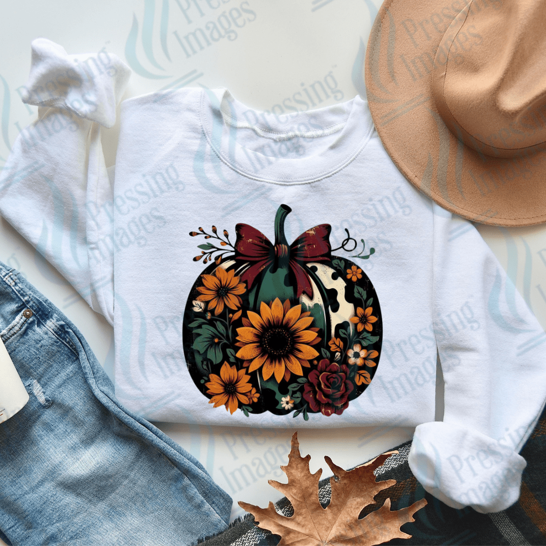 DTF 3016 Rustic floral pumpkin - Pressing Images