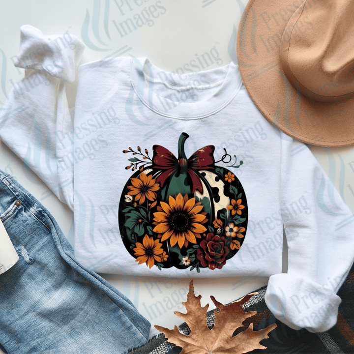 DTF 3016 Rustic floral pumpkin - Pressing Images