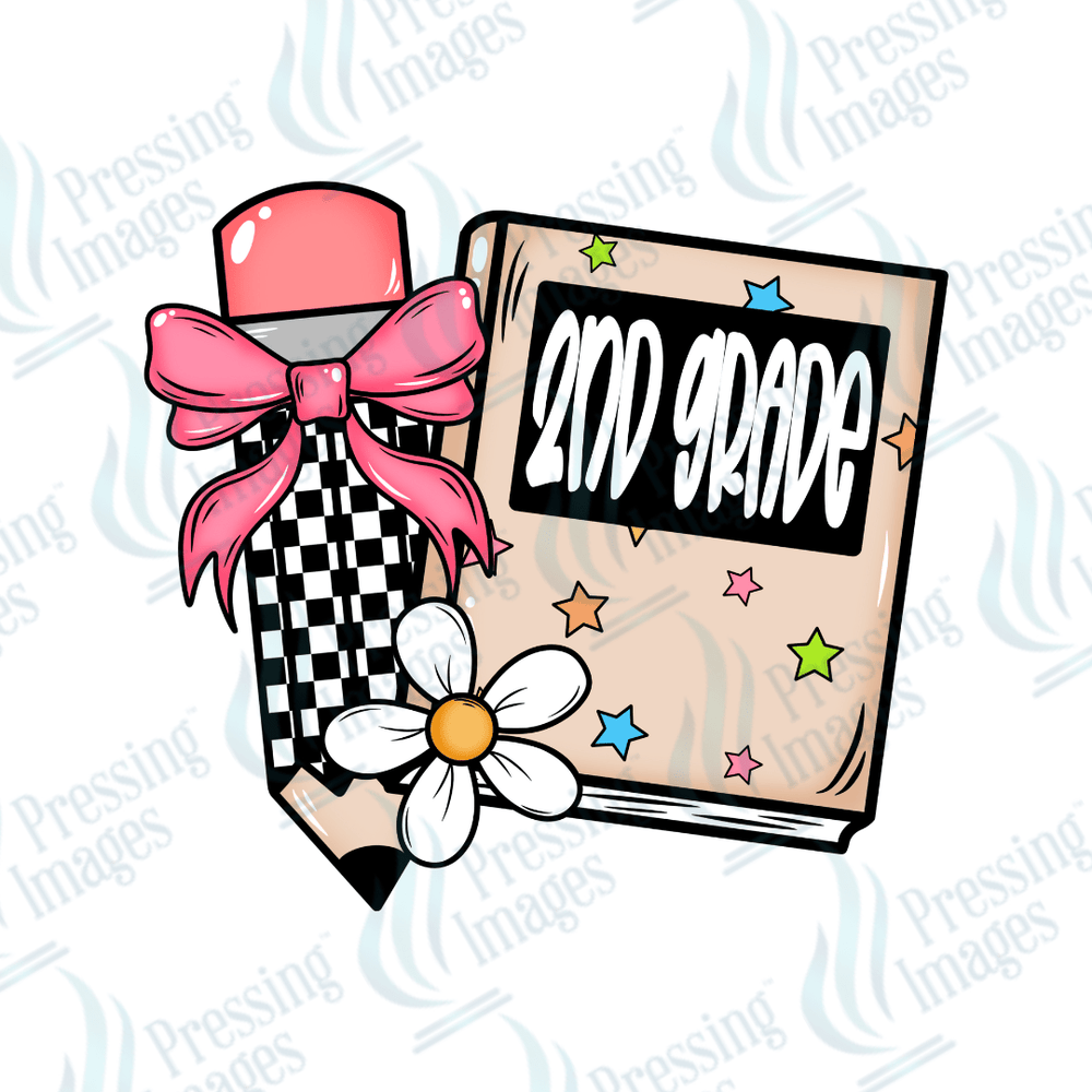 DTF 3045 Pencil with bow - Pressing Images