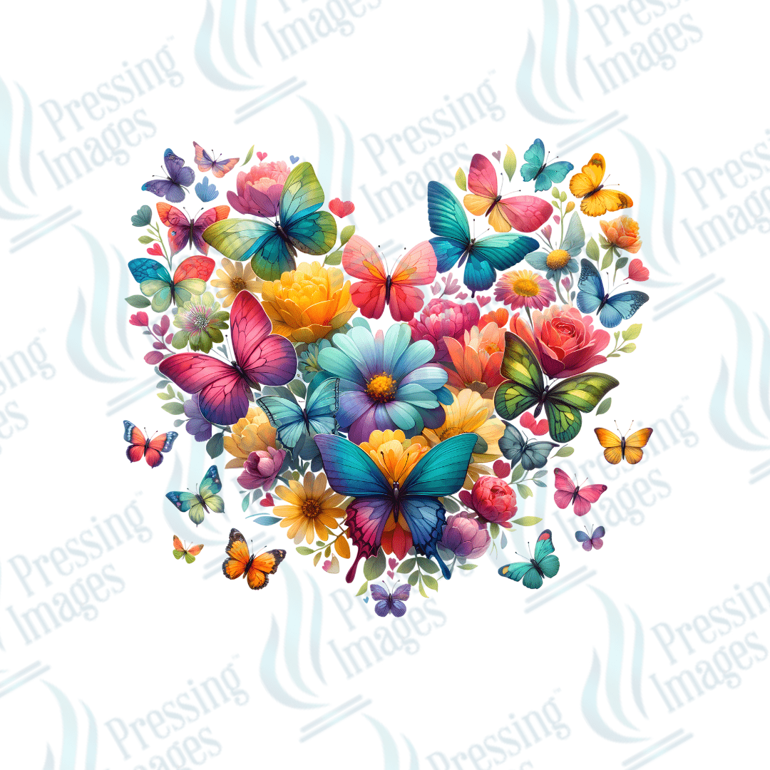 DTF 3082 Butterfly heart - Pressing Images