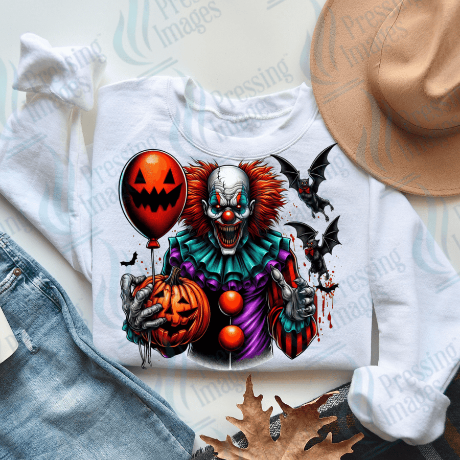 DTF 3121 Creepy clown and bats - Pressing Images