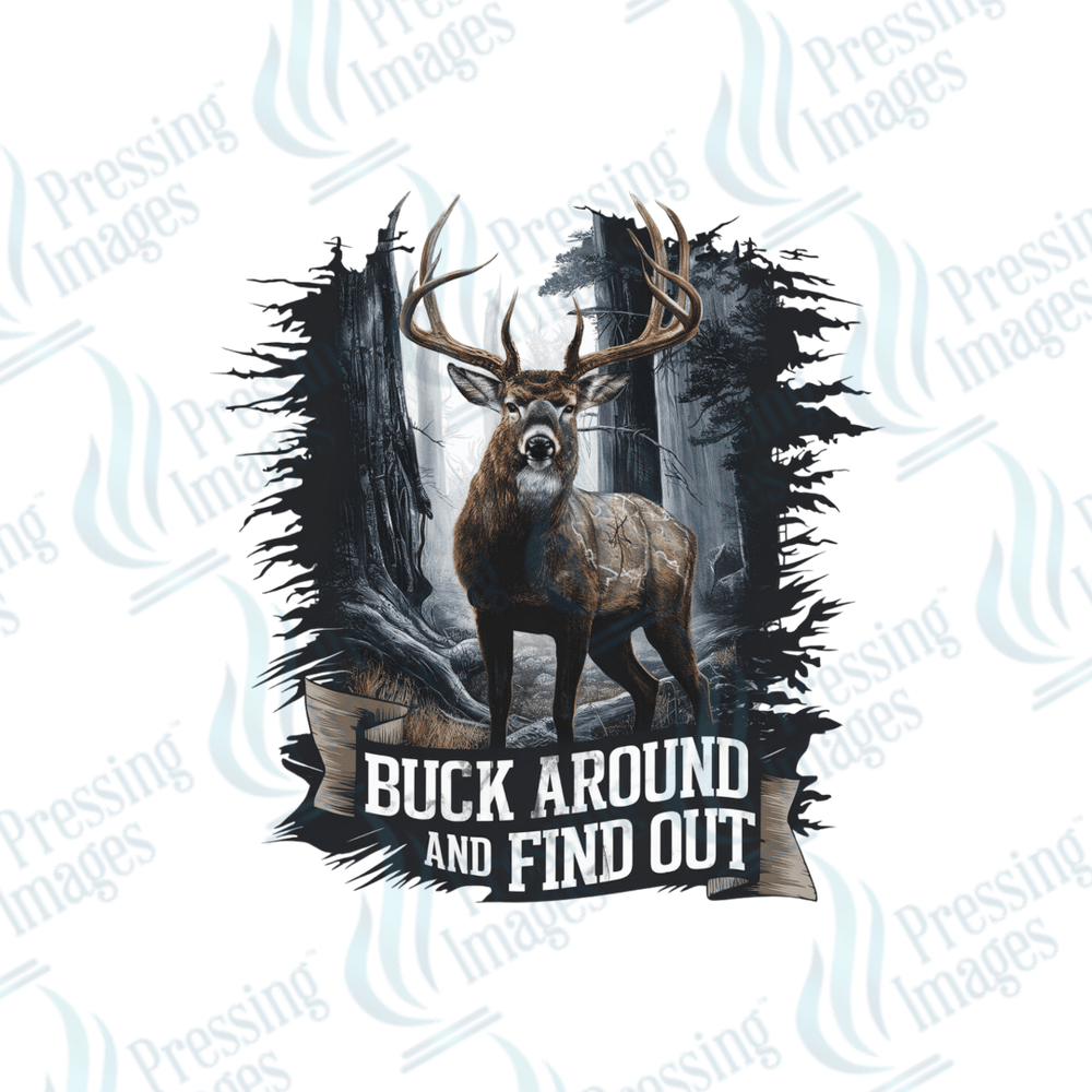 DTF 3155 Buck around and find out - Pressing Images