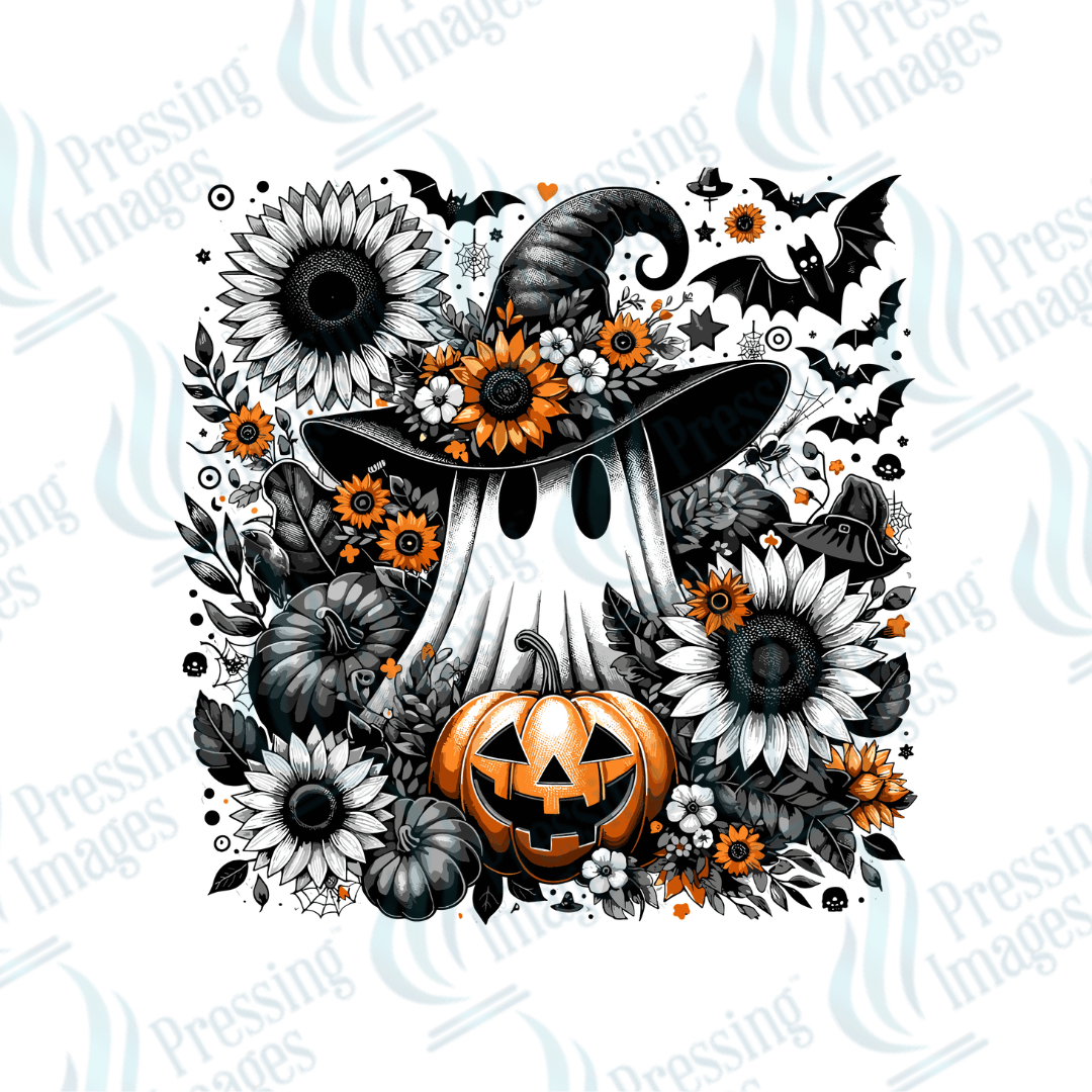 DTF 3195 Black and white ghost - Pressing Images