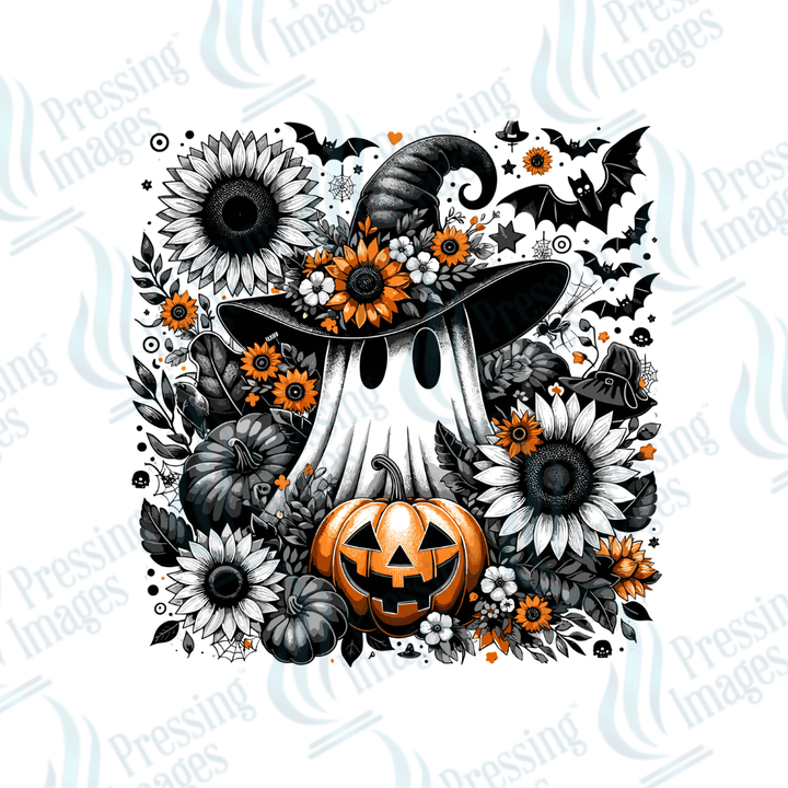 DTF 3195 Black and white ghost - Pressing Images