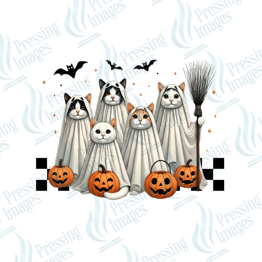 DTF 3211 Cat ghosts - Pressing Images
