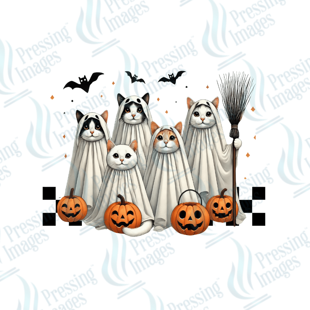DTF 3211 Cat ghosts - Pressing Images