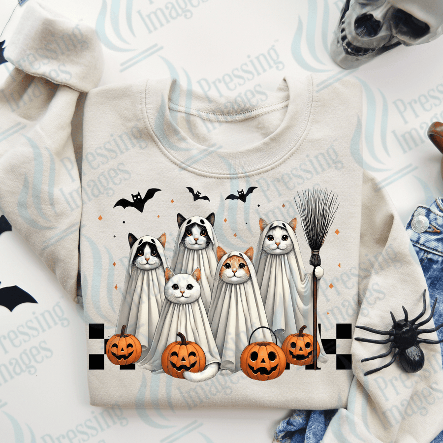 DTF 3211 Cat ghosts - Pressing Images