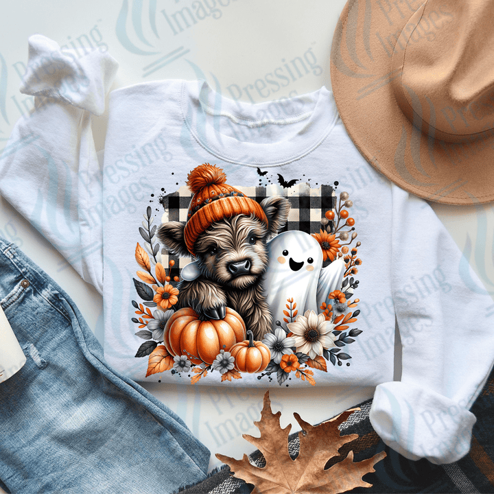 DTF 3215 Fall highland cow - Pressing Images