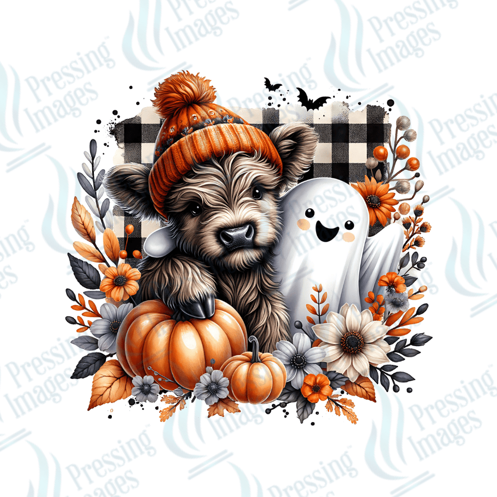 DTF 3215 Fall highland cow - Pressing Images