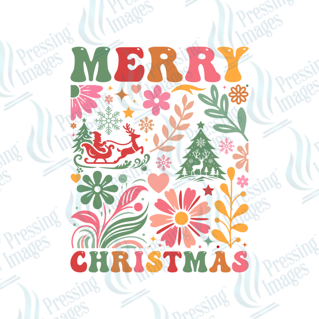 Boho Floral Merry Christmas | Pressing Images (#3255)