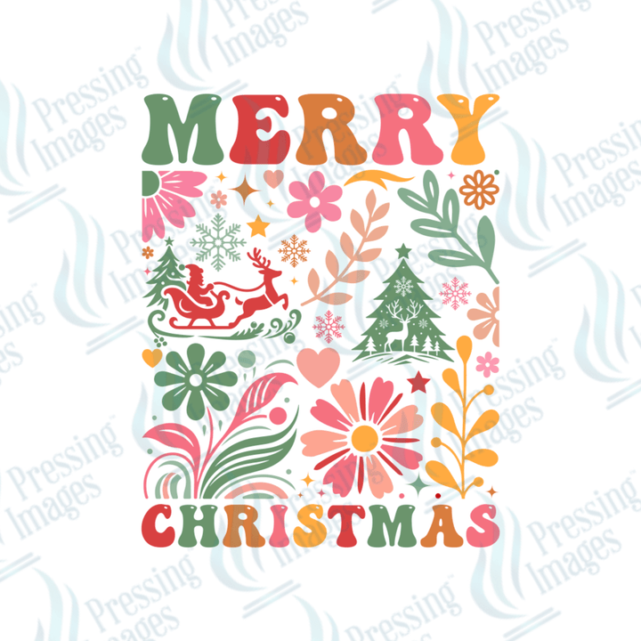 Boho Floral Merry Christmas | Pressing Images (#3255)