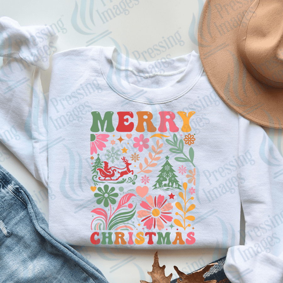 DTF 3255 Merry Christmas - Pressing Images