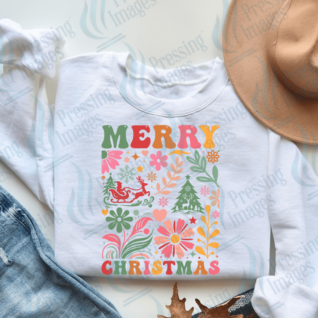 Boho Floral Merry Christmas | Pressing Images (#3255)