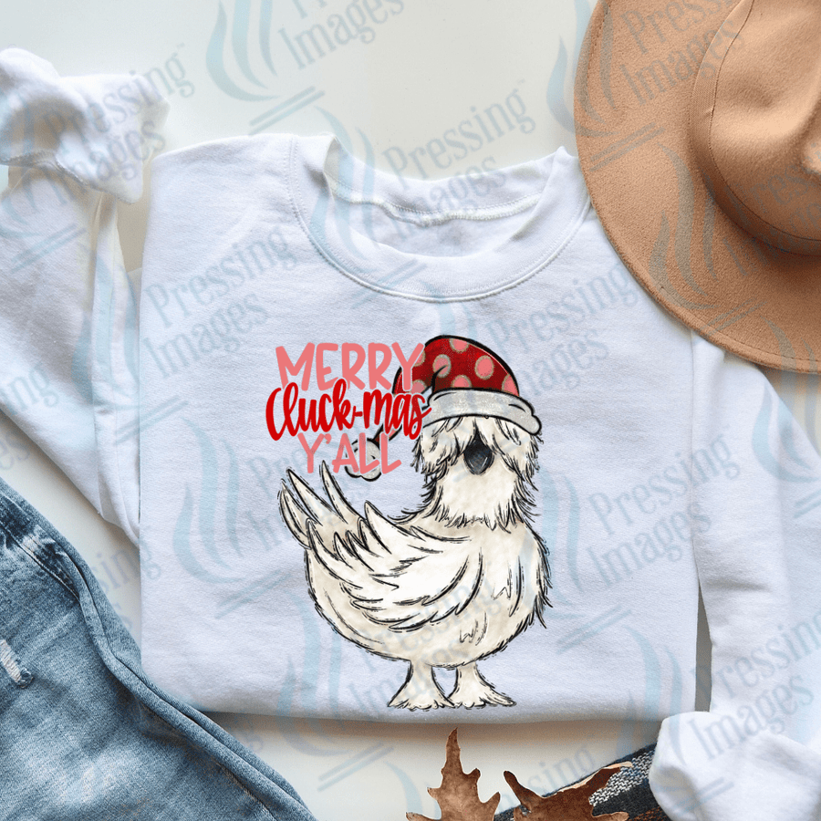 DTF 3257 Merry Cluck - mas ya'll - Pressing Images