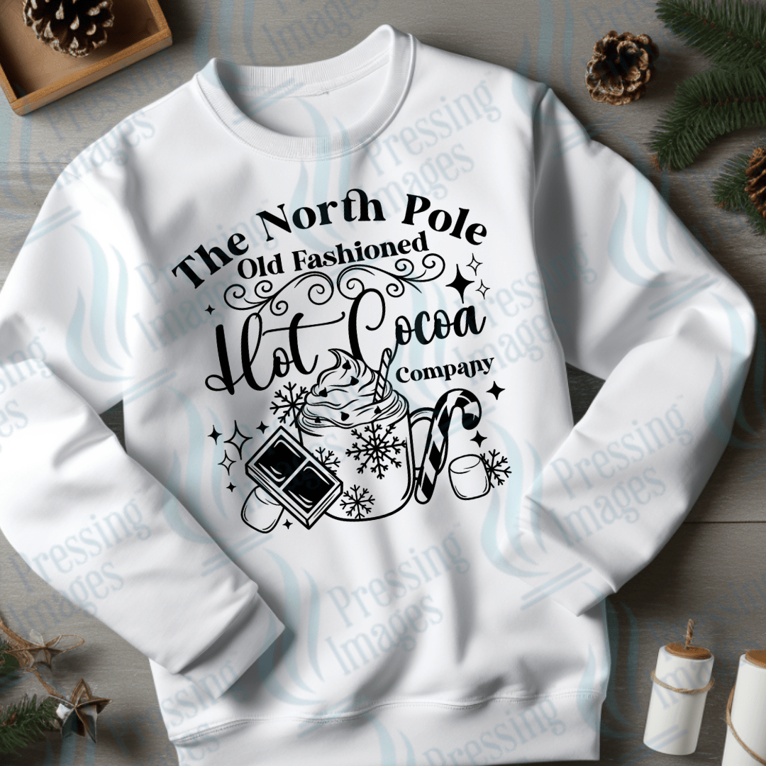 DTF 3259 North Pole old fashioned hot cocoa company - Pressing Images