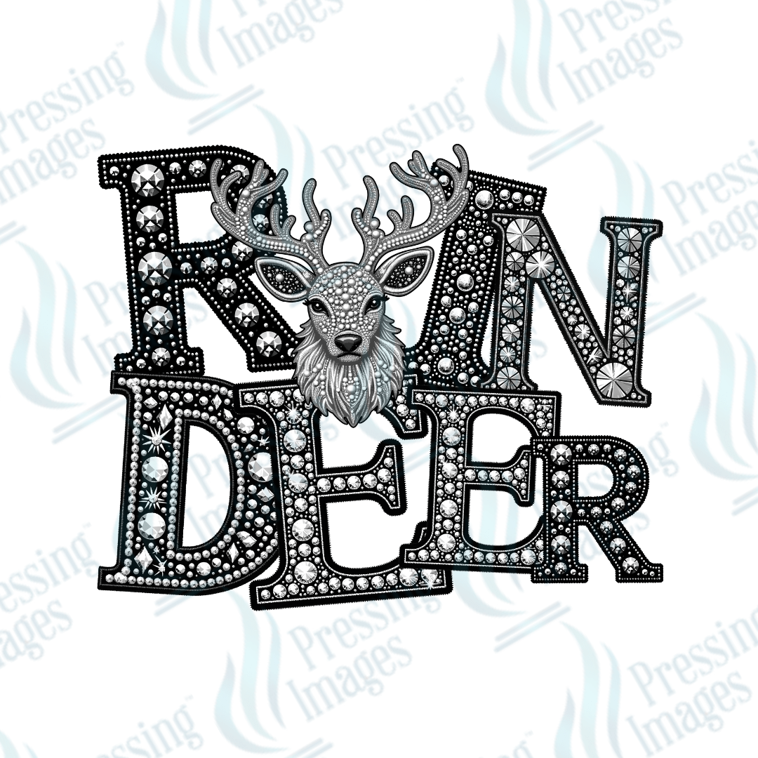 DTF 3263 Reindeer rhinestone - Pressing Images