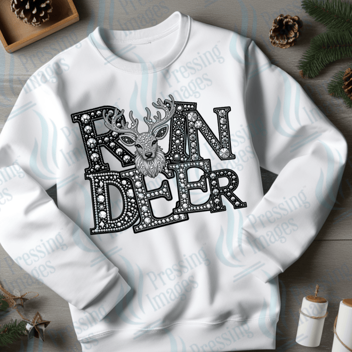 DTF 3263 Reindeer rhinestone - Pressing Images