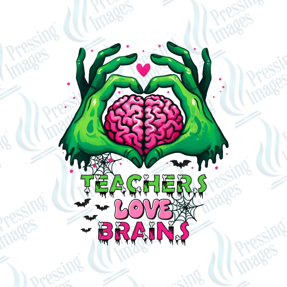DTF 3281 Teachers love brains - Pressing Images
