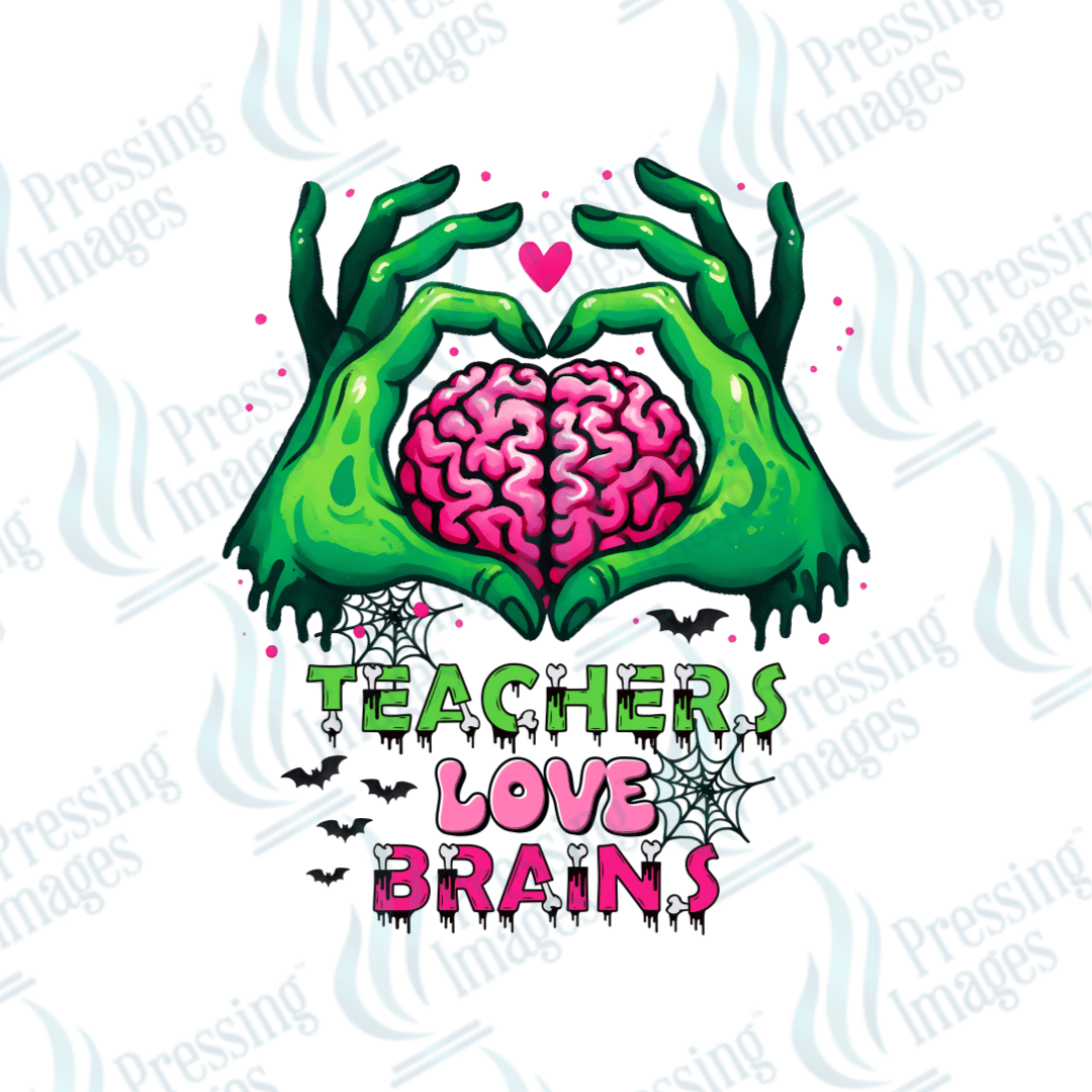 DTF 3281 Teachers love brains - Pressing Images