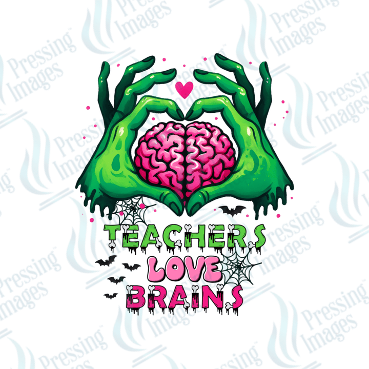 DTF 3281 Teachers love brains - Pressing Images