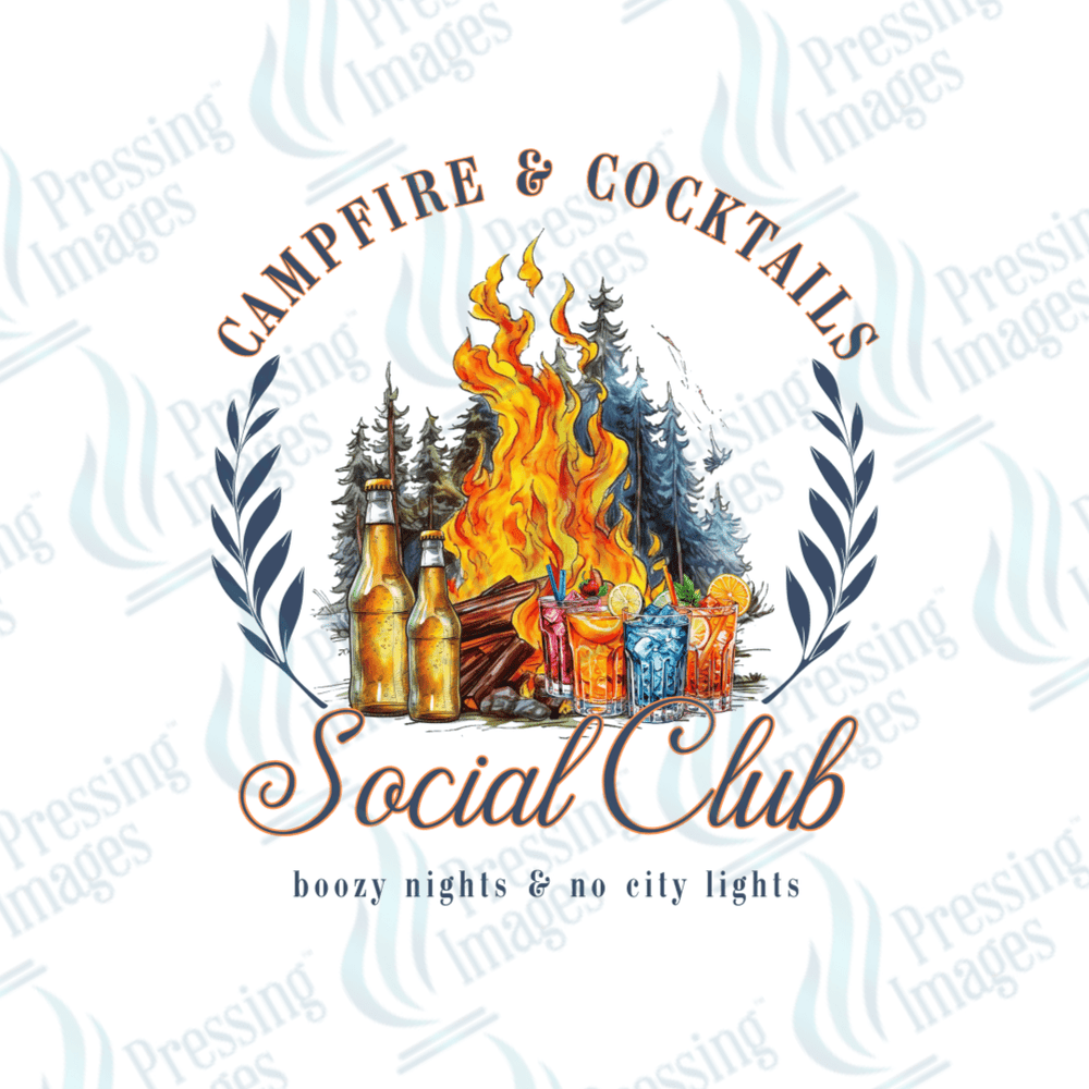 DTF 3288 Campfire cocktails social club - Pressing Images