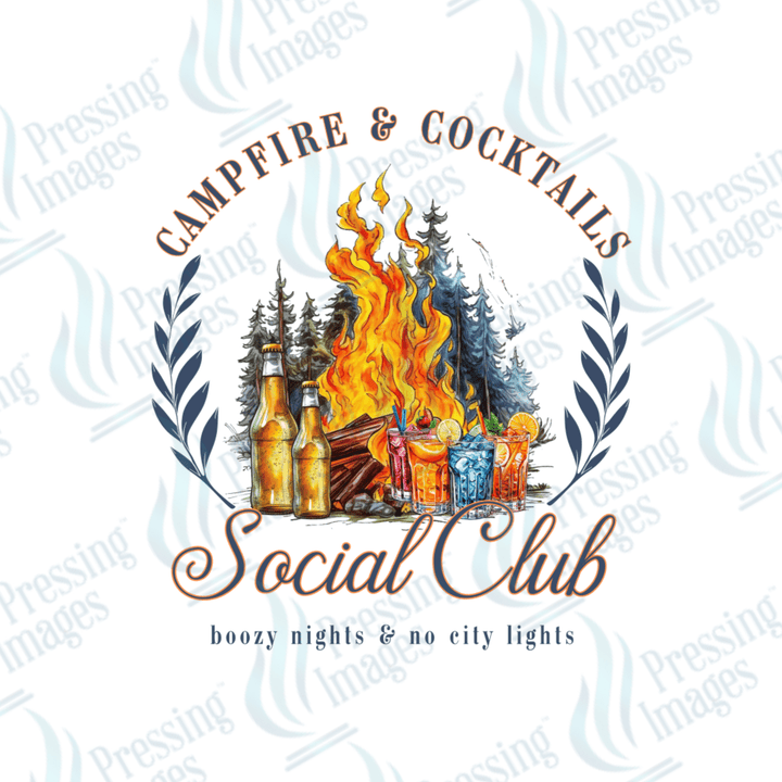 DTF 3288 Campfire cocktails social club - Pressing Images