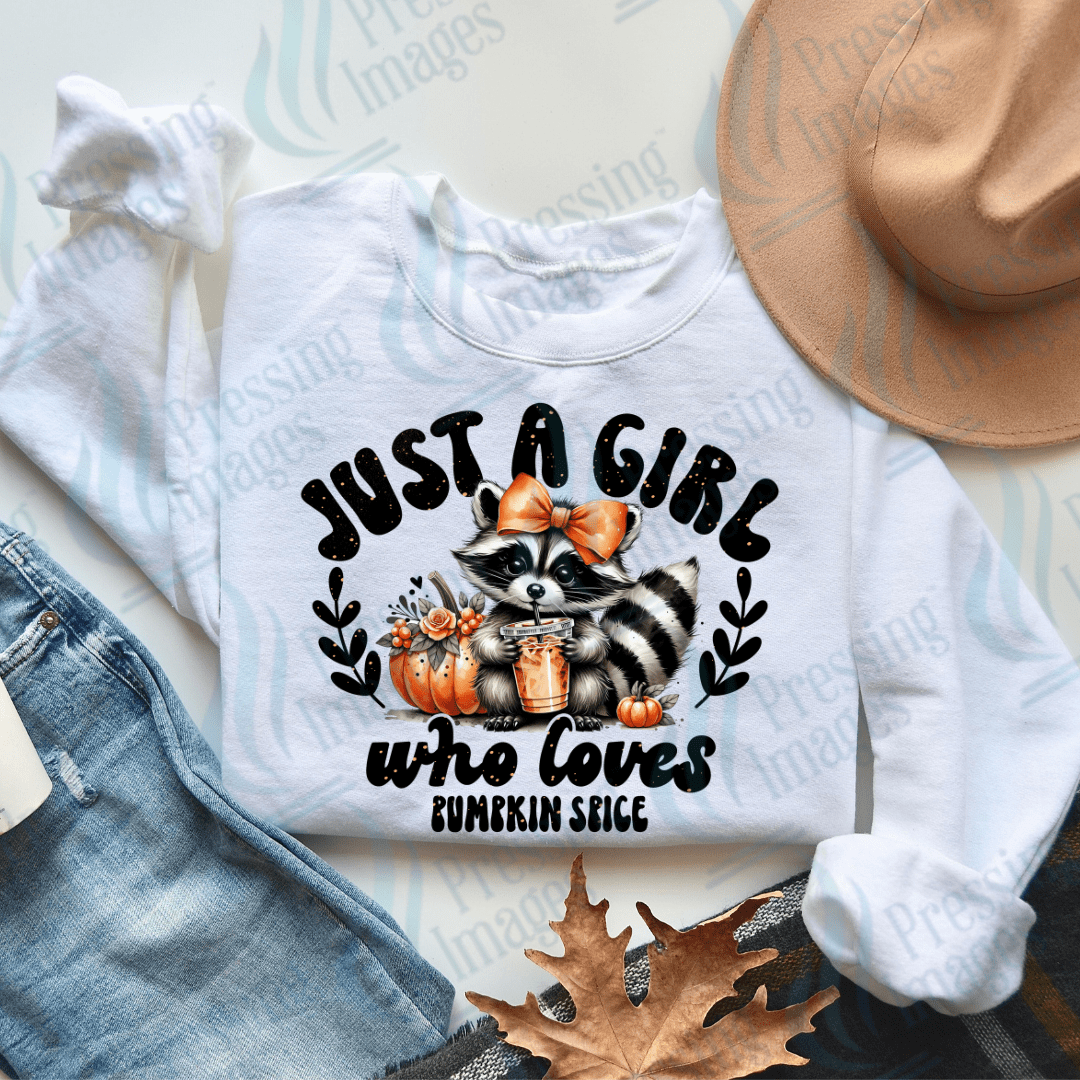 DTF 3304 Just a girl who loves/hates pumpkin spice - Pressing Images