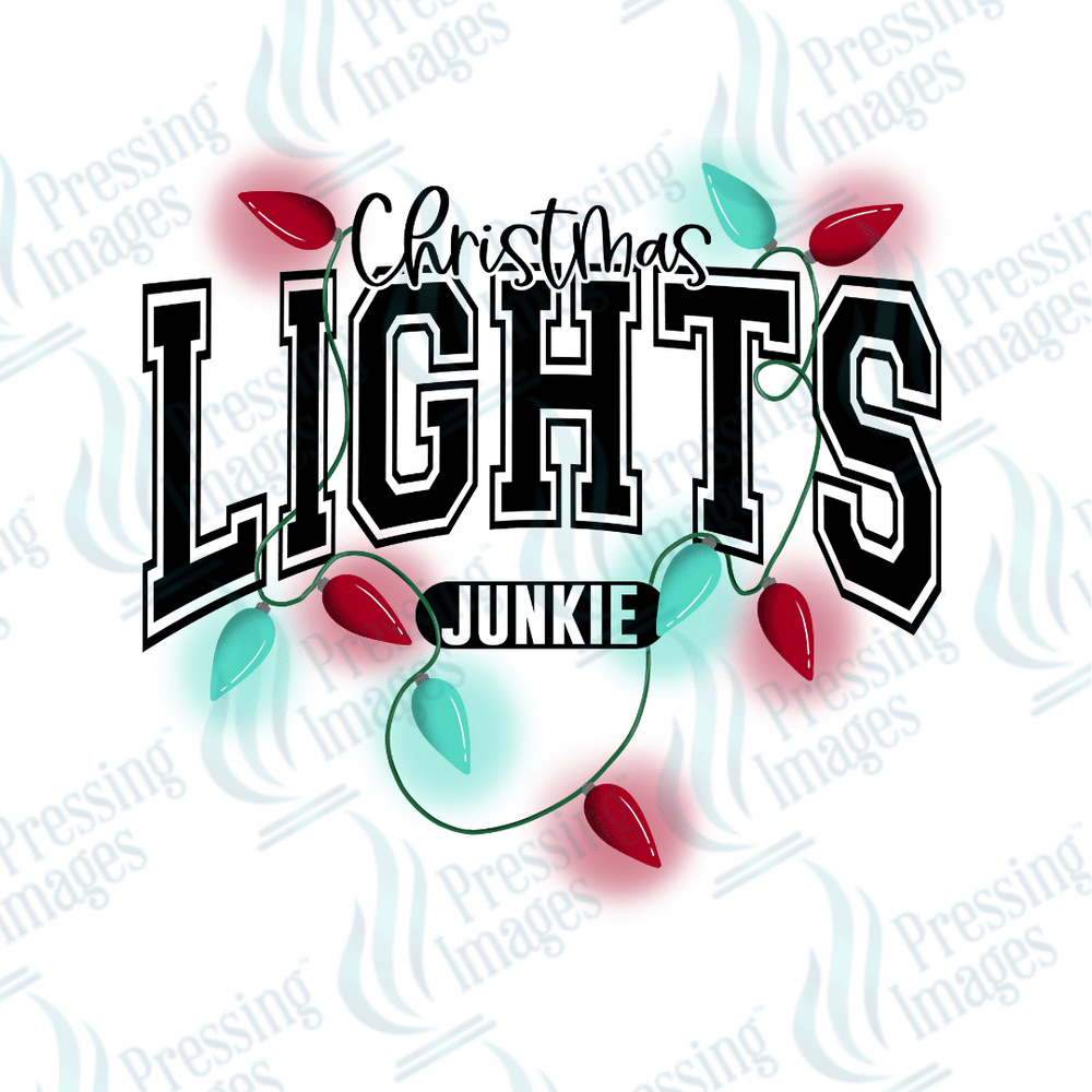 DTF 3322 Christmas lights junkie - Pressing Images