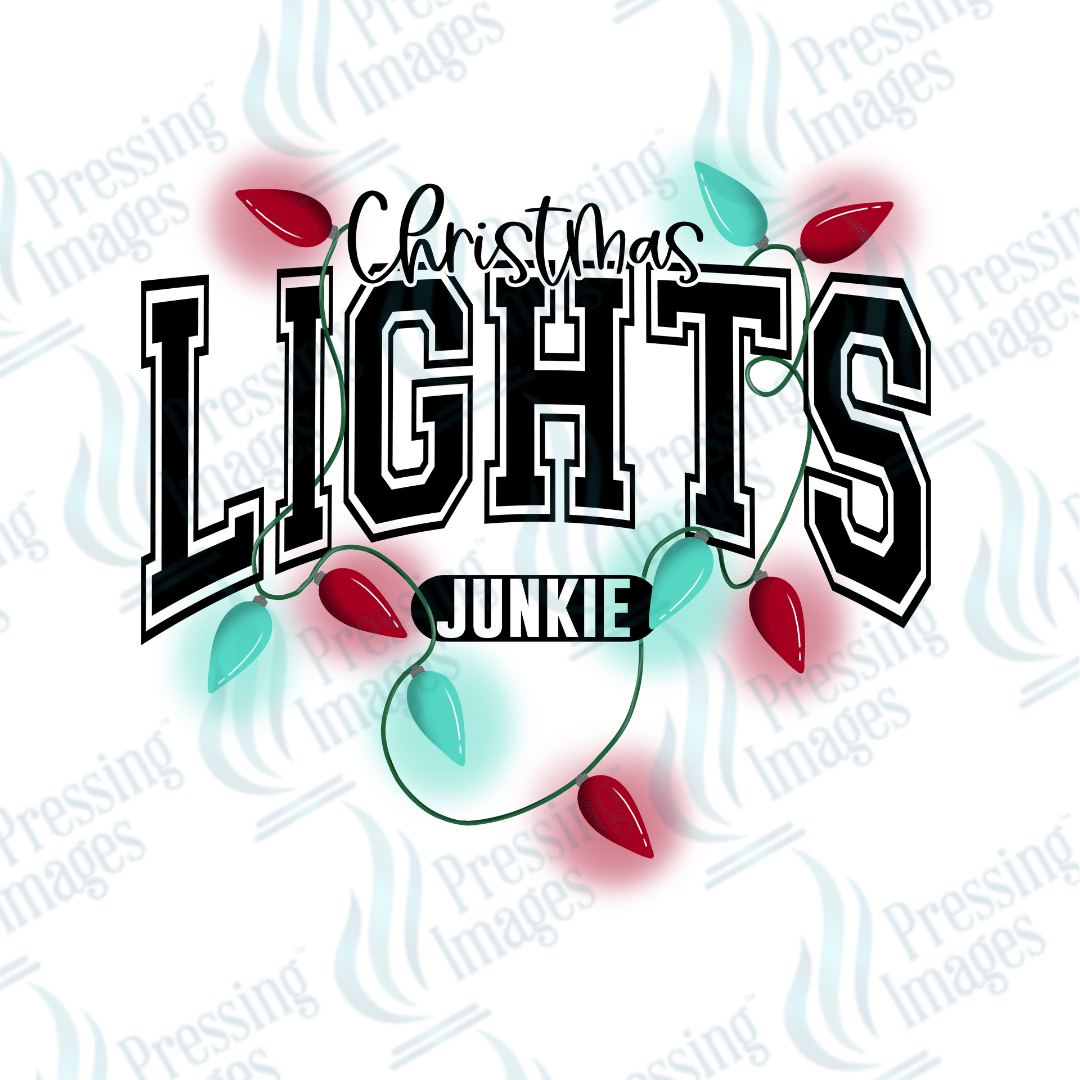 DTF 3322 Christmas lights junkie - Pressing Images