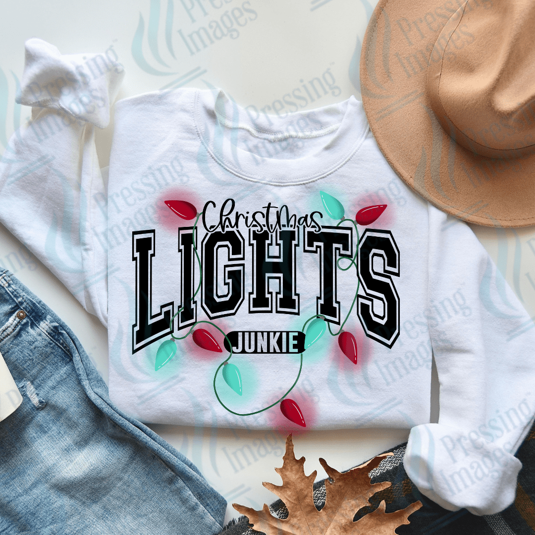 DTF 3322 Christmas lights junkie - Pressing Images