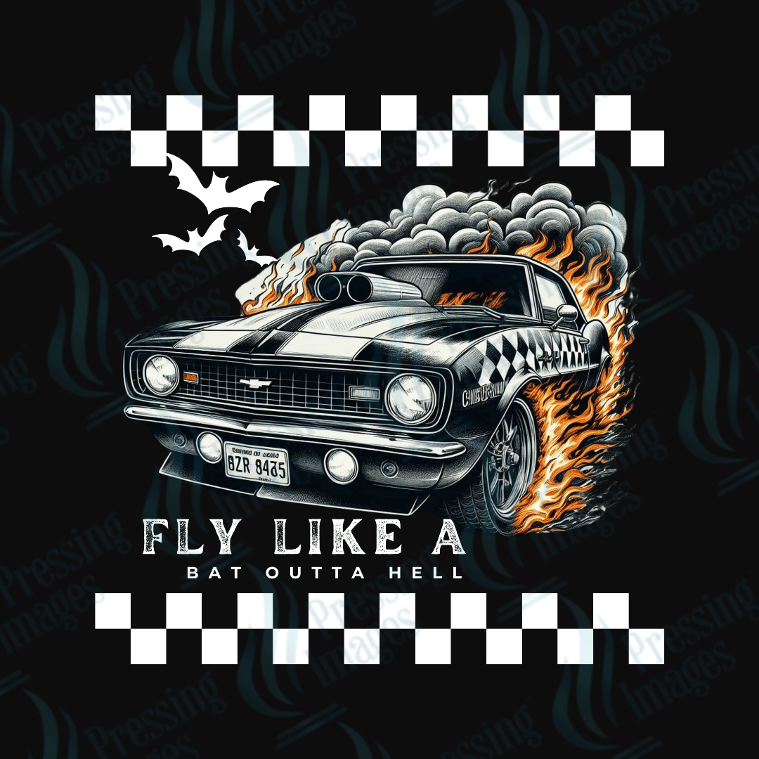 DTF 3354 Fly like a bat out of hell - Pressing Images