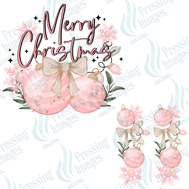 Merry Christmas Pink Ornaments | Pressing Images (#3372)