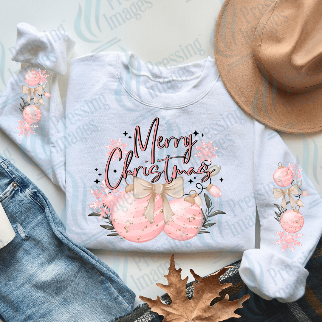 Merry Christmas Pink Ornaments | Pressing Images (#3372)