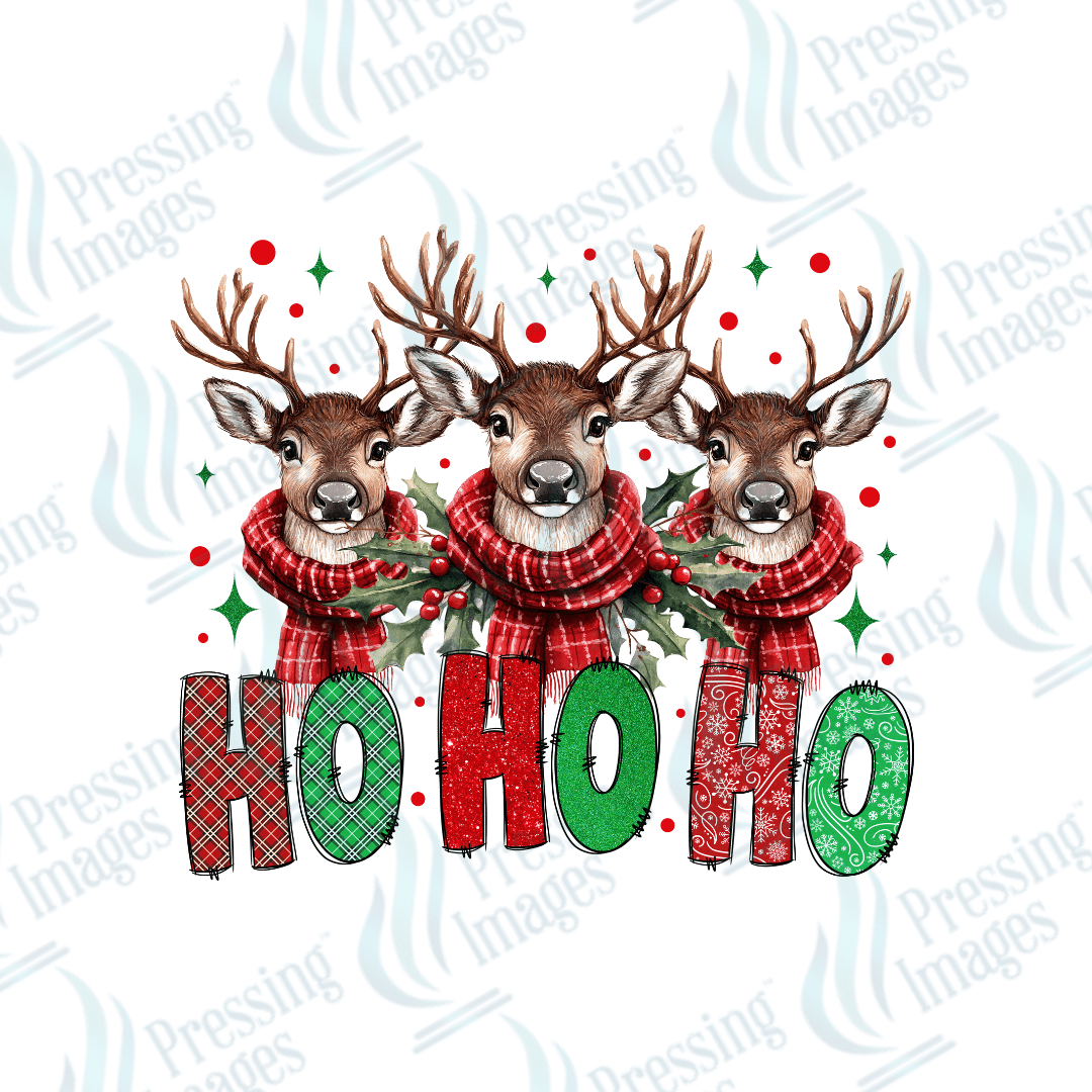 DTF 3385 Ho Ho Ho deer - Pressing Images