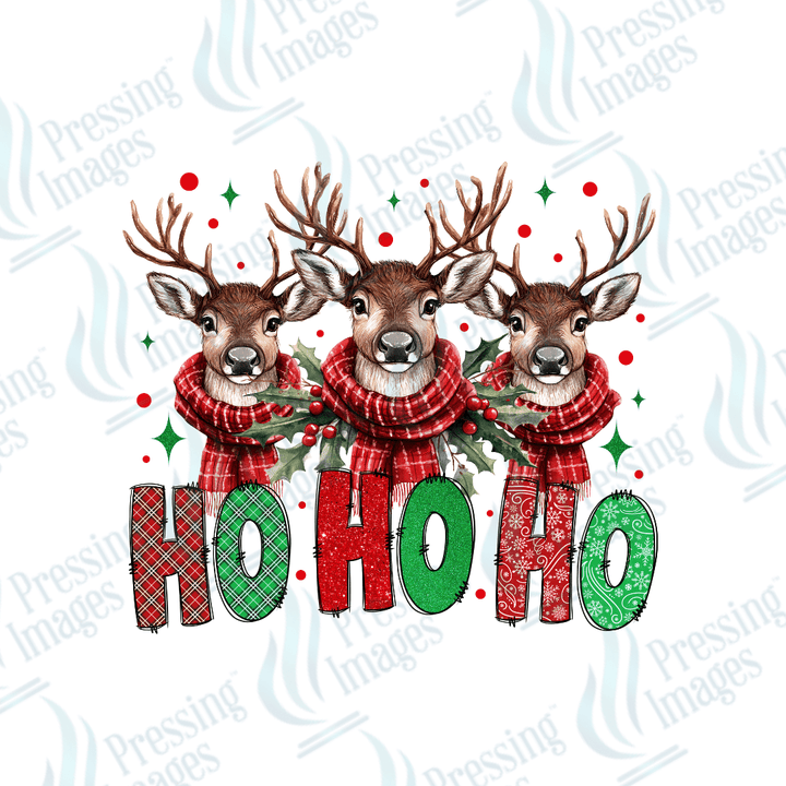 DTF 3385 Ho Ho Ho deer - Pressing Images