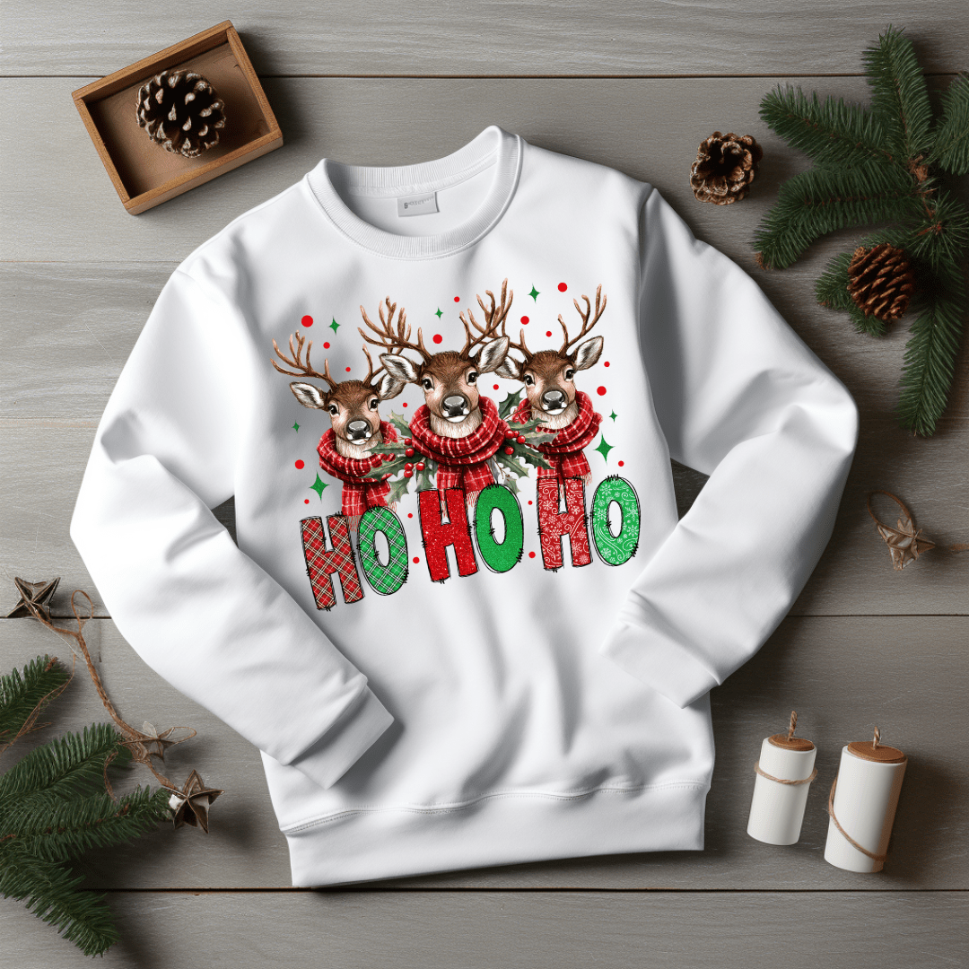 DTF 3385 Ho Ho Ho deer - Pressing Images