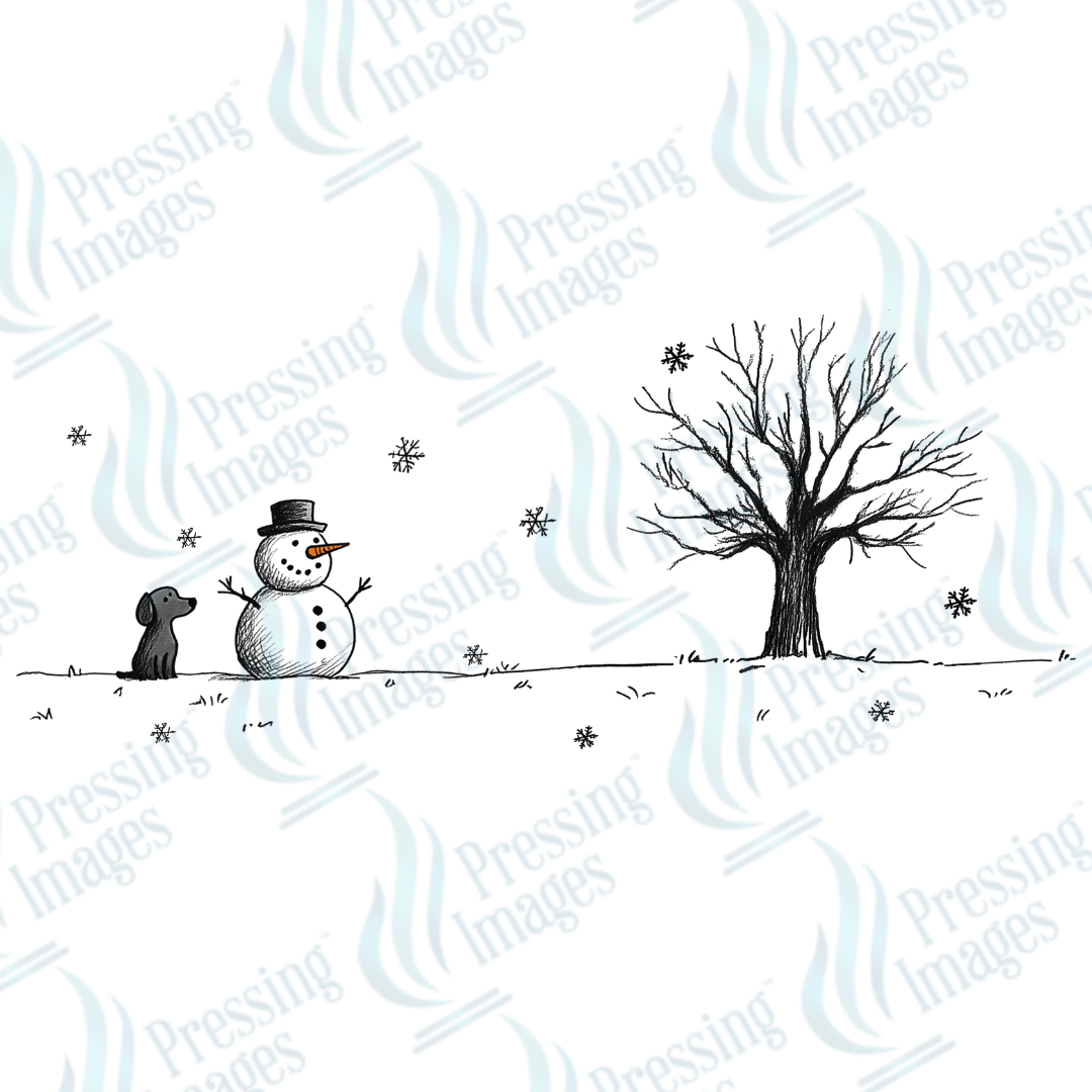 DTF 3387 Snowman - Pressing Images