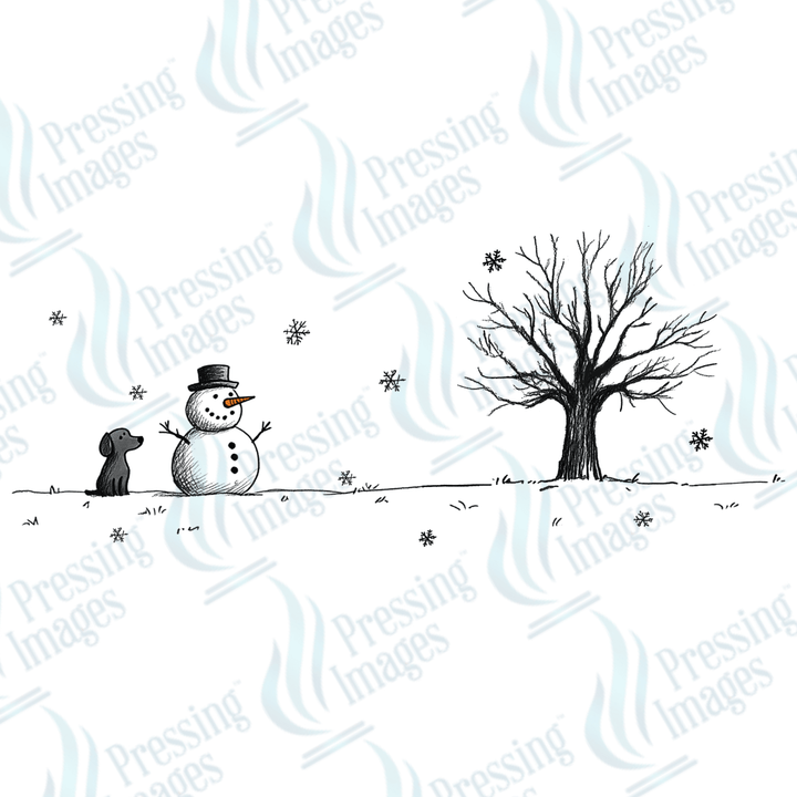 DTF 3387 Snowman - Pressing Images