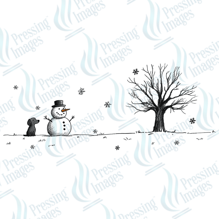 Snowman and Dog | Pressing Images (#3387)