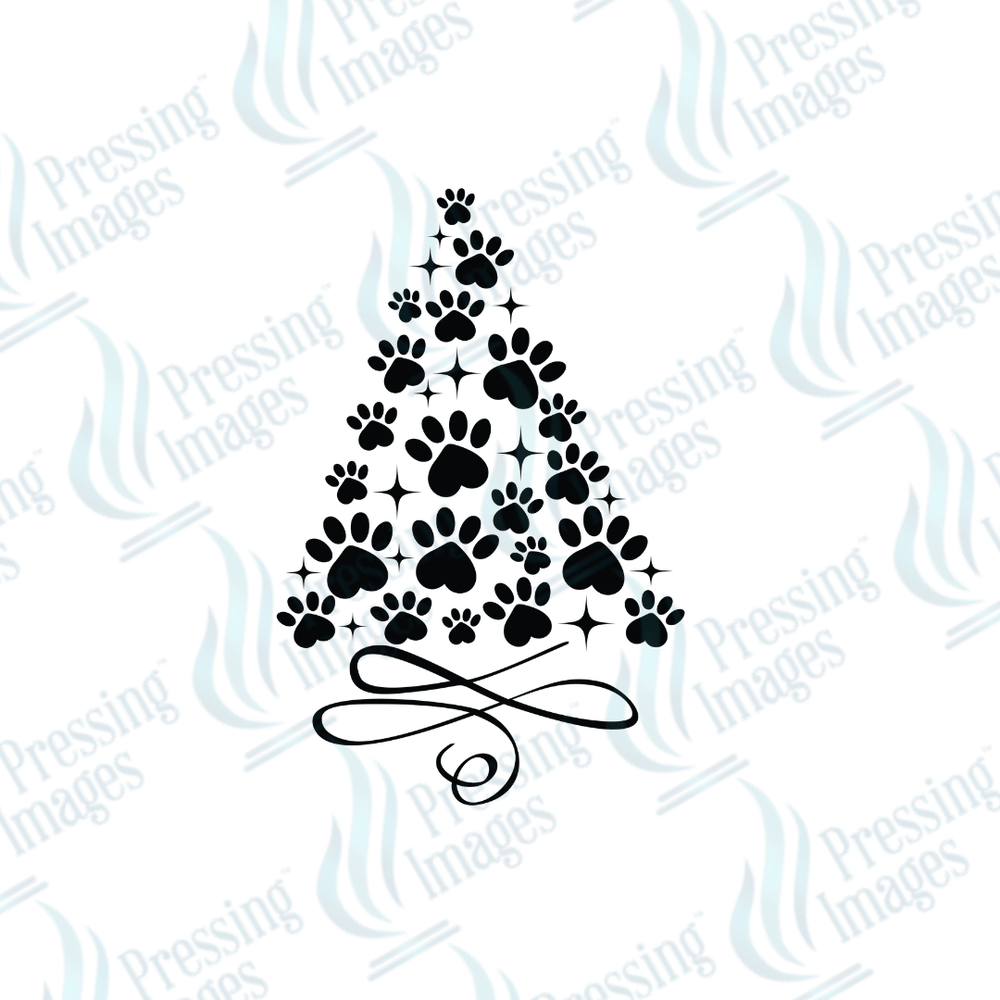 DTF 3437 Paw print tree - Pressing Images