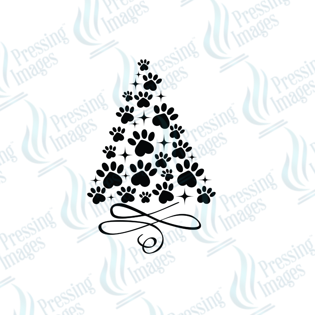 DTF 3437 Paw print tree - Pressing Images