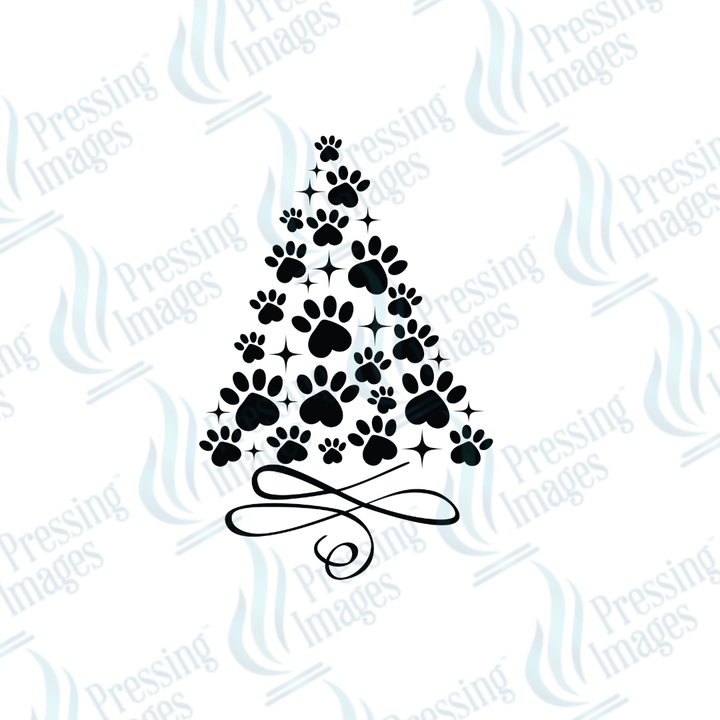 DTF 3437 Paw print tree - Pressing Images
