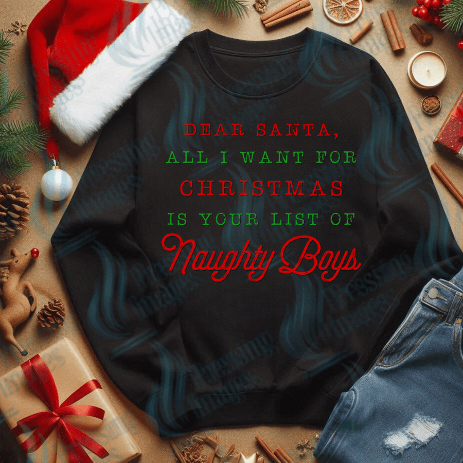 DTF 3458 Dear Santa Naughty boys - Pressing Images