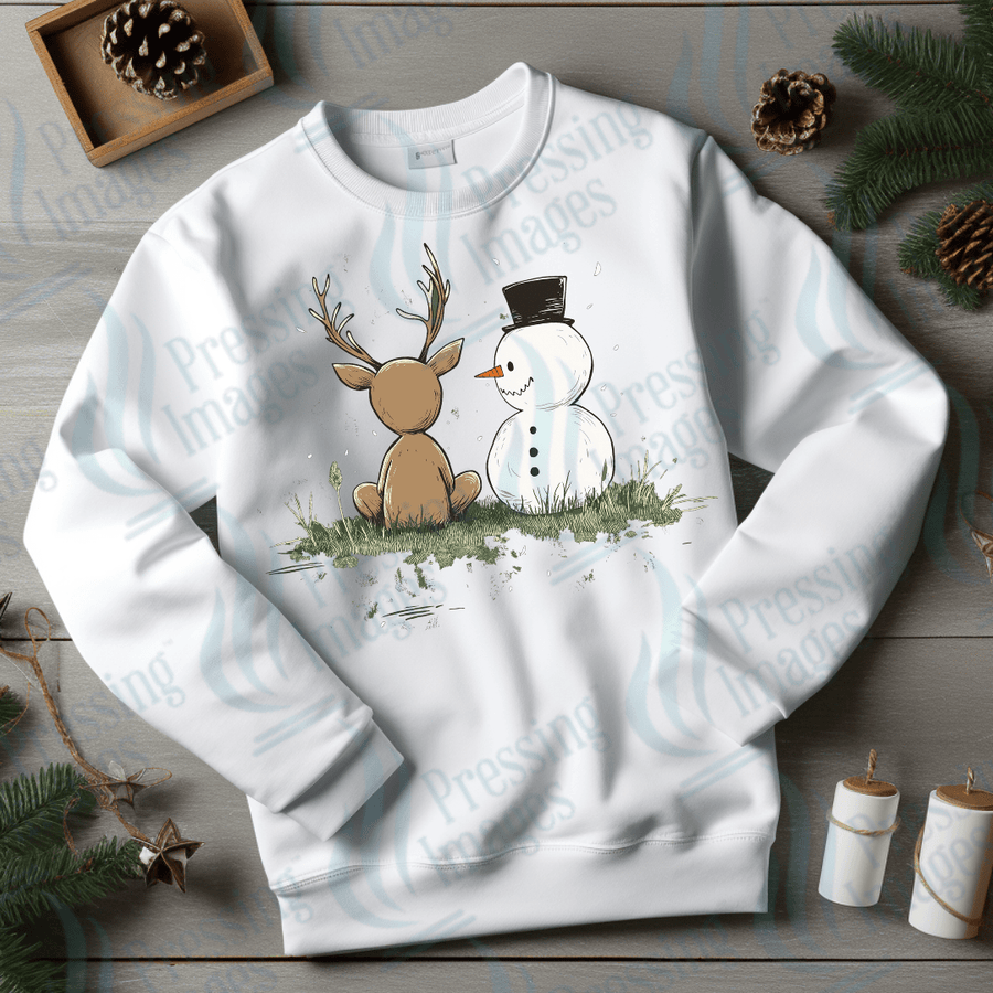 DTF 3466 Reindeer and snowman friends - Pressing Images