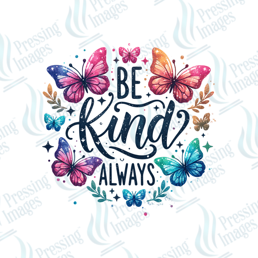 DTF 3478 Be kind butterflies - Pressing Images
