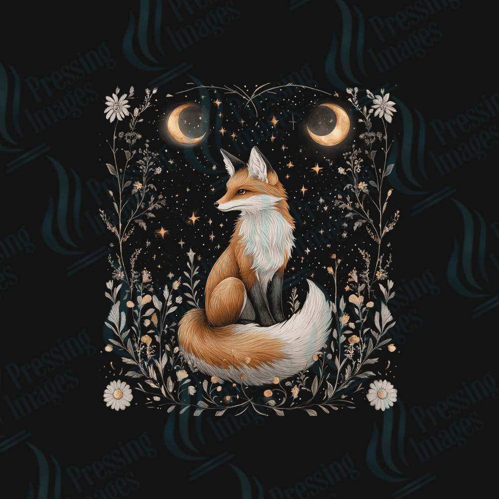 DTF 3513 Fox whimsical ( Best on dark applications) - Pressing Images